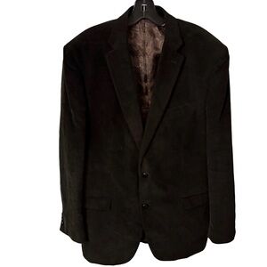 Ralph Lauren Blazer Men Black Corduroy Paisley Lining  Buttons Sz 44L EUC